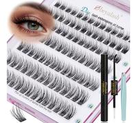 Obeyalash Cils Individuel avec Lash Bond and Seal Colle Pince Kit Extension Cils D Curl DIY Faux Cils Individuel 8-14mm Individual Lashes Naturel SNR012