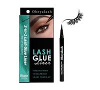 Obeyalash Colle à Cile Eye-Liner pour Faux Cils Eyeliner Noir Colle Faux Cils Waterproof Eyelash Glue Pointe Feutre Tenue forte Retouches faciles 0,07 fl. oz