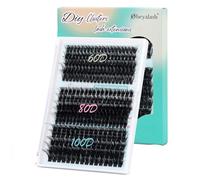 Obeyalash D Curl Cluster Lashes 60D+80D+100D Thick Eyelash Clusters Fluffy 275pcs DIY Volume Extension 10-18mm Faux Cils Extension Individual Soft and Reusable