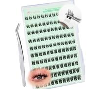 Obeyalash Extension Cils Auto-AdhéSifs Cluster Lashes C Curl Pre Collé Cils Extension Naturel Wispy 120pcs Press On Eyelashes C Curl No Glue Eyelashes With Tweezers 8-14mix Resuable (FD29)