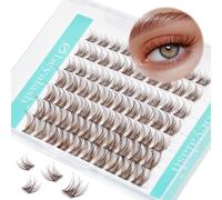 Obeyalash Faux Cils Individuel Extension Cils D Curl DIY Brun Naturel SNR028 Mixte 8mm 10mm 12mm 14mm Cluster Lashes Brown Naturel