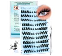 Obeyalash Faux Cils Pre Collé - Fox Eye Cluster Lashes Auto-AdhéSifs Extension Cils CC Curl Lash Clusters With Tweezers Cluster Eyelashes AutoadhéSif 5-15mm Eyelash Extension Naturel (Fox Eye)