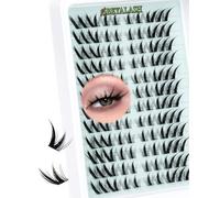 Obeyalash Fox Eye Cluster Lashes Cat Eye Faux Cils Individuel 120pcs Cluster Eyelashes D Curl DIY Extension De Cils 6-12mm Faux Cils Individuel Soft and Comfortable(ZK40)