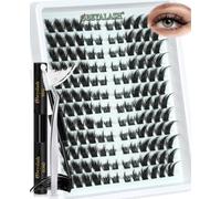 Obeyalash Fox Eye Cluster Lashes Kit 144pcs Extension Cils Kit Lashes Cluster With Bond and Seal Cils Extension Naturel For Personal Use at Home (C Curl 12mm)