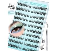 Obeyalash Fox Eye Faux Cils Auto-Adhésifs 120PCS C Curl Fox Eye Cils Autoadhésif en Grappes Sans Colle DIY pour l'Extension Pre Collé Effet Oeil de Chat Réutilisable avec Pincettes