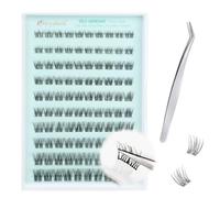 Obeyalash Kit Extension Cils Auto-AdhéSifs Faux Cils Individuel C Curl Cluster Lashes AutoadhéSif Cat Eye Lashes Naturel Wispy 8-16mm Stick On Easy Apply for Beginners DIY at Home (C Curl 8~16mix)