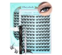 Obeyalash Kit Extension Cils Fox Eye Cluster Lashes Fox Eye C Curl 120PCS avec Lash Bond Seal et Pincette Cils Individuels Longue Tenue Wispy, Extension Cils DIY Oeil de Chat