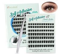 Obeyalash Pre Glued Extension Cils Kit Extension Cils Kit 84pcs Self Adhesive Cluster Lashes With Tweezers D Curl Lash Cluster DIY Eyelash Extensions (Y24 D Curl 8-14mix)