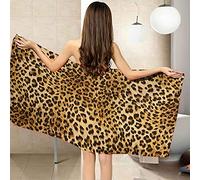 OBEZZX Serviette de Plage 150x200cm Imprimé léopard Marron Serviette de Bain Enfant Adulte Drap de Plage Doux Microfibre Absorbant Idéal pour Voyage Plage Piscine Sport Drap de Plage