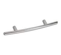 OBF 72 3870 29 Grimme Basic Poignée de tiroir Menorca Poignée (courbée) Ø 8 mm, largeur 120 mm, poignée de meuble ZN chromé poli, espacement des trous 64 mm