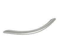 OBF-Online-Discount 72 1393 17 Poignée de tiroir en acier chromé mat Grimme Basic Meduna (courbé) Ø 10 mm, largeur 115 mm, poignée en acier, espacement des trous 96 mm