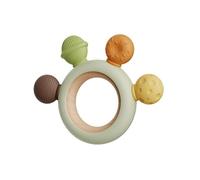 OBIBOO Anneau de Dentition pour Bébé, en Silicone et Bois pour Jouet de Dentition, Accessoires d'Allaitement Sans BPA pour Bébés de 3-6 6-12 Mois Autiste, Cadeaux pour Enfant (Gouvernail A) (Modèle C)