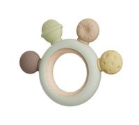 OBIBOO Anneau de Dentition pour Bébé, en Silicone et Bois pour Jouet de Dentition, Accessoires d'Allaitement Sans BPA pour Bébés de 3-6 6-12 Mois Autiste, Cadeaux pour Enfant (Gouvernail A) (Modèle A)