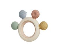 OBIBOO Anneau de Dentition pour Bébé, en Silicone et Bois pour Jouet de Dentition, Accessoires d'Allaitement Sans BPA pour Bébés de 3-6 6-12 Mois Autiste, Cadeaux pour Enfant (Gouvernail A) (Modèle B)