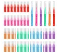 Obidodi Lot de 110 brosses interdentaires, 5 tailles, cure-dents souples, tête dentaire, brosse d'hygiène bucco-dentaire, mini outil de nettoyage des dents pour nettoyer les espaces entre les dents