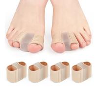 Obidodi Lot de 4 séparateurs d'orteils en silicone avec 2 boucles - Séparateurs d'orteils pour hallux valgus - Correction de l'hallux valgus - Pour homme et femme