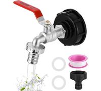 obinet Cuve 1000l, Vanne Cuve 1000l IBC S60X6, Cuve 1000L, Raccord Cuve 1000L, Adaptateur Cuve 1000l (Alliage/Plastique) 3/4" 1/2", Bouchon Cuve 1000l, Robinet de Jardin pour Baril de Pluie, Jardin