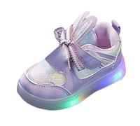 OBiQuzz Chaussure de Sport Enfant Enfant Fille Chaussures Simple Bowknot Premières Chaussures Boucle Sangle Toddler Bas Doux Respirant Chaussures de Princesse Baskets pour Filles 27, lilas, 24.5 EU