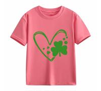 OBiQuzz Chemise de Noël pour hommes T-shirt à manches courtes pour la Saint Day Middle et grand enfant Personnalité rétro Impression 2D Enfants Loose Manches courtes Vêtements bébé Tricoté, Rose, 8-9