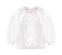 OBiQuzz Children Automne Hiver Solide Pulls Hauts Manches Longues Col O Sweats à Capuche E Fille, Blanc., 5-6 ans