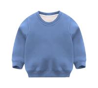 OBiQuzz Children Automne Hiver Solide Pulls Hauts Manches Longues Col O Sweats à Capuche E Fille, bleu, 4-5 ans