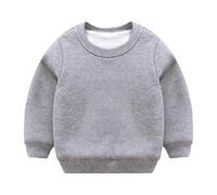 OBiQuzz Children Automne Hiver Solide Pulls Hauts Manches Longues Col O Sweats à Capuche E Fille, gris, 4-5 ans