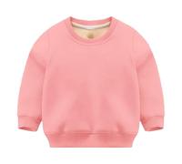OBiQuzz Children Automne Hiver Solide Pulls Hauts Manches Longues Col O Sweats à Capuche E Fille, Rose, 4-5 ans