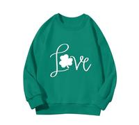 OBiQuzz Choses cool pour les adolescentes Impression mignonne Version confortable des filles Sweat-shirt imprimé pour filles Pull chaud, vert, 12-13 ans
