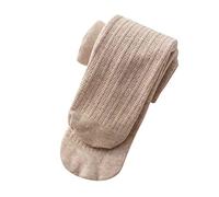 OBiQuzz Collants tricotés pour bébé fille en polaire de coton doublé chaud - Collants de base extensibles - Collants de base pleine longueur pour chaussettes d'hiver pour bébé garçon, kaki, 12-24 mois