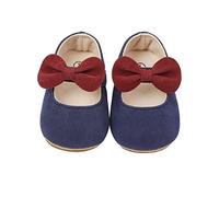 OBiQuzz Enfant Bébé Fille Soild Couleur Bowknot Princesse Chaussures Semelle Souple Pieds Nus Antidérapantes Premières Chaussures Prewalker Bébé B, bleu, 12 mois