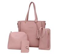 OBiQuzz Four Crossbody - Épaule morte quatre femmes Sac à main Ensemble de sacs à main pour grands, Rose, Taille unique