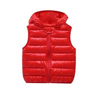 OBiQuzz Gilet matelassé pour bébé - Avec capuche - Gilet d'hiver léger - Gilet d'extérieur chaud - Sans manches - Gilet de transition coupe-vent - Gilet à capuche - Gilet fonctionnel classique