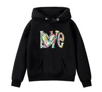 OBiQuzz Jeté de lit d'hiver pour fille - Avec inscription « Love Letter » - Avec cordon - Rembourré - Pour bébé - Mariage, Noir , 3-4 ans