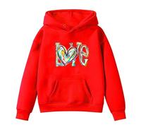 OBiQuzz Jeté de lit d'hiver pour fille - Avec inscription « Love Letter » - Avec cordon - Rembourré - Pour bébé - Mariage, rouge, 3-4 ans