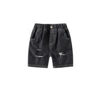 OBiQuzz Jeunes enfants en denim trou court cinq pantalons au milieu et grands enfants bébé mode coréenne pour enfants vêtements de football pantalons, Noir , 12-18 mois