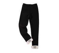 OBiQuzz Legging chaud en coton doublé épais pour bébé fille - Collants extensibles - Longueur cheville - Collants pour chaussettes d'hiver - 164-170, Noir , 8-10 ans