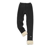 OBiQuzz Legging chaud en coton doublé épais pour bébé fille - Collants extensibles - Longueur cheville - Collants pour l'hiver - Vêtements de pluie pour enfants, gris foncé, 8-10 ans