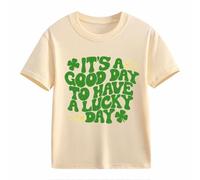 OBiQuzz Nœud papillon décontracté T-shirt à manches courtes pour bébé St Day Middle et grand enfant Personnalité rétro Personnalité 2D Impression Enfants Ample Manches Courtes Pull Femme, beige, 10