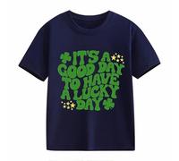 OBiQuzz Nœud papillon décontracté T-shirt à manches courtes pour bébé St Day Middle et grand enfant Personnalité rétro Personnalité 2D Impression Enfants Ample Manches Courtes Pull Femme, Marine, 4-5
