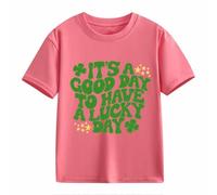 OBiQuzz Nœud papillon décontracté T-shirt à manches courtes pour bébé St Day Middle et grand enfant Personnalité rétro Personnalité 2D Impression Enfants Ample Manches Courtes Pull Femme, Rose, 8-9