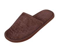 OBiQuzz Pantoufles d'hiver pour homme - Chaussons douillets en peluche - Chaussons chauds - Chaussons d'intérieur mignons - Chaussons chauds - Antidérapants - Chaussures de ménage fermées, café, 42/43
