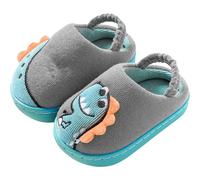 OBiQuzz Pantoufles en coton pour enfants - Pour l'hiver - Garçons et filles - Intérieur - Mignon - Rembourrage en laine - Chaussons pour bébé - Chaussons en coton - 39 garçons, gris, 25 EU
