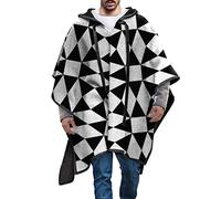 OBiQuzz Poncho chaud homme - Couverture poncho à capuche - Cape pancho en laine mexicaine - Hiver - Cowboy hippie - Veste hippie - Laine d'alpaga - Hippie Chic - Poncho andin automne hiver - Poncho à