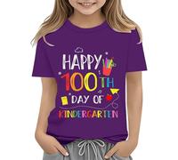 OBiQuzz Robe Anime Fille Vêtements d'été Premier jour de l'école Chemise In My Pre School Chemise Toddler Maternelle Chemises S Filles Chemisier 140, lilas, 6-7 ans