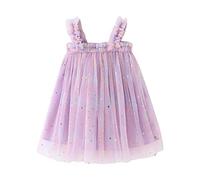 OBiQuzz Robe de princesse sans manches en forme d'étoile et de lune pour femme - Robe de soirée dansante - Mini jupe noire, lilas, 12-18 mois