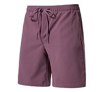 OBiQuzz Short court en tissu pour homme avec cordon de serrage - Bermuda - Short d'été avec poche - Pantalon de sport léger - Pantalon d'été - Short de jogging - Short de plage - M-5XL, rouge, XXXXL
