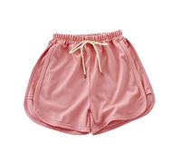 OBiQuzz Shorts pour Mince Solide Sportif Décontracté Taille Moyenne Ceinture en Cuir Mode avec Lacets Enfants Vêtements Ensemble Garçon, Rose, 12-18 mois