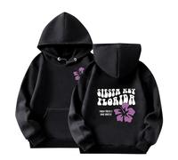 OBiQuzz Sister Key Florider Sweat-shirt à capuche avec imprimé floral pour filles et filles de style Throwback avec pull fille adolescente, Noir , 90