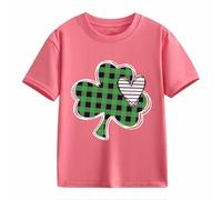 OBiQuzz St Day Middle and Large T-Shirt Manches Courtes Noir Children's Retro Personality 2D Printing Children's Loose Short Sleeved Outfit 1 Garçon, Rose., 10-11Years, Rose, 10-11 ans