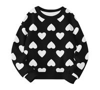 OBiQuzz Sweatshirt pour filles Mignon Cœur Imprimé Col ras du cou Enfants Sweaters Enfants Décontracté Mode Tenues Sweatshirt Bébé Fille 74, Blanc., 2-3 ans